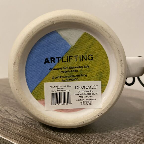 Artlifting Stoneware Mug Cup Pyramid Geometric Designer Jeffrey Powers New 16oz - Picture 8 of 8